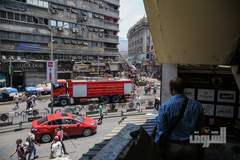 حريق بشارع جوهر بالموسكي تصوير اسلام صفوت