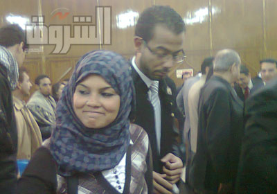 سميرة إبراهيم داخل المحكمة بعد الحكم - تصوير: لبنى وائل